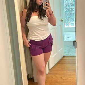 PURPLE LOW WAISTED SHORTS